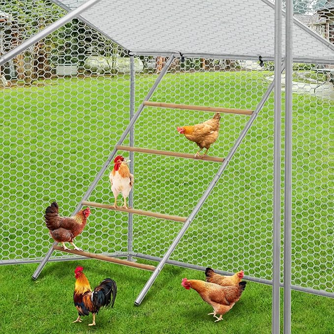 100x140 cm Heavy Duty Wooden Chicken Roosting Bar & Ladder – Weatherproof, Durable Coop Perch & Swing for Hens, Chicks & Backyard Poultry – Easy Install & Clean – Basic Poultry House Accessory