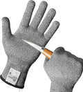 Schwer 2 Pairs ANSI A6 Cut Resistant Gloves, Food Grade Cutting Gloves for Kitchen Food Prep, Mandoline Gloves for Meat Cutting, Oyster Shucking, Knife Proof, Wood Carving, CR1401, L