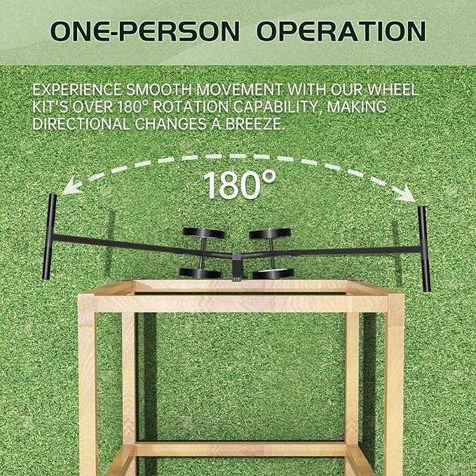 Chicken Coop Wheels Kit - Portable Poultry Tractor Mobilization Steel Chicken Coop Accessories - Set of 6 Chicken Run Wheels-Chicken Cage Not Included-Patent Pending