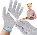 HANDLANDY Cut Resistant Gloves for Adult & Kids, Food Grade Anti-Cut Safety Gloves for Cooking Mandolin Meat Cutting Fishing