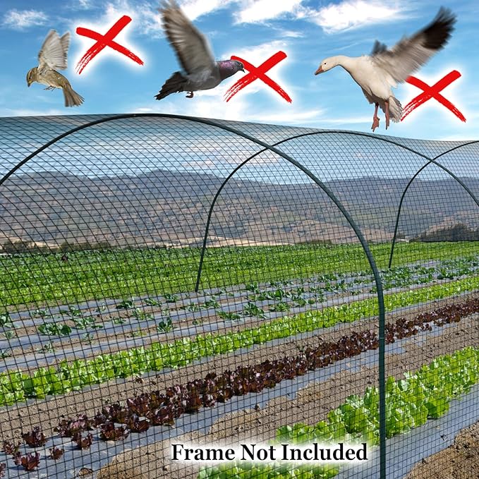 BenefitUSA Stronger Bird Netting Fruit Tree Protective Net Bird Net Pens Avaiary Game Poultry Mesh Black (28' X 28')