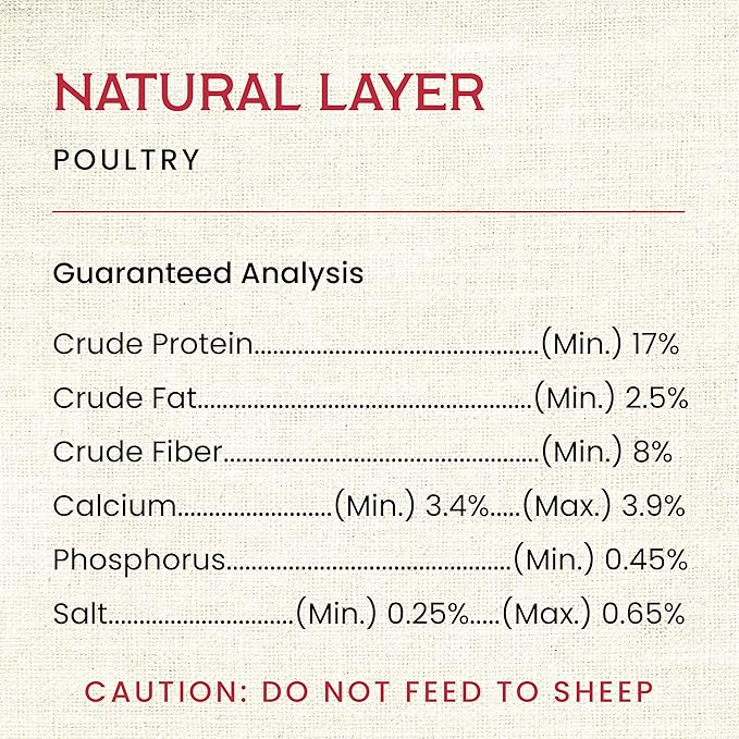 Natural Layer Chicken Feed - 40 lb Bag, Complete Poultry Feed for Laying Hens, Balanced Daily Nutrition for Backyard Chickens, Supports Consistent Egg Production and Flock Health