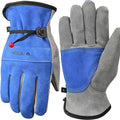 Leather Work Gloves for Men or Women. Large Glove for Gardening, Tig/Mig Welding, Construction, Chainsaw, Farm, Ranch, etc. Cowhide, Cotton Lined, Utility, Firm Grip, Durable. Blue-Grey L