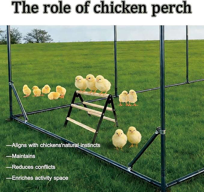 XCL Chicken Perch for Baby Chicks, Chicken Roosting Bars, Chicken Perch for Coop, Suitable for Backyard Poultry, Easy to Install Farm Chickens Roost Toys, A-Shaped Chicken Perch (S)