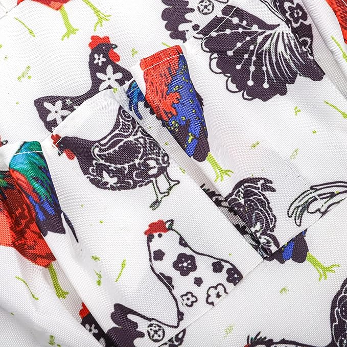 AVLA Chicken Egg Collecting Apron, 12 Deep Pockets Egg Gathering Holding Aprons, Farmhouse Egg Carrier Apron for Hens, Duck, Goose Eggs, Women, Adults, Housewives
