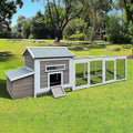 118'' Wooden Chicken Coop with Free-Range Doors – 22.6 ft² Large Activity Space, Nesting Box, Leakproof Pull-Out Tray, Ventilated Windows & Secure Lock for Outdoor Chickens