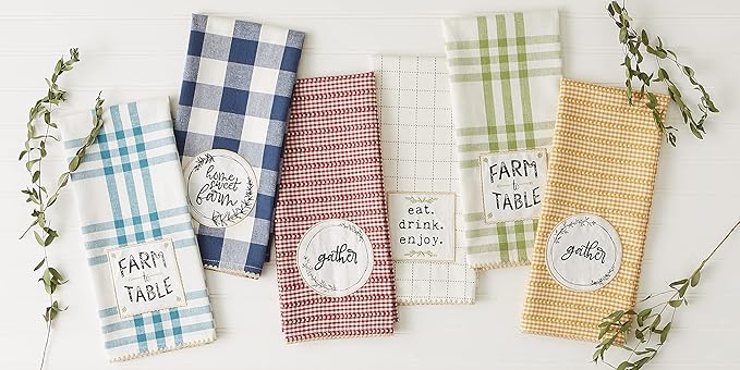DII Home Sweet Farmhouse Kitchen Collection, Dishtowel Set, 18x28, Gray, 4 Count