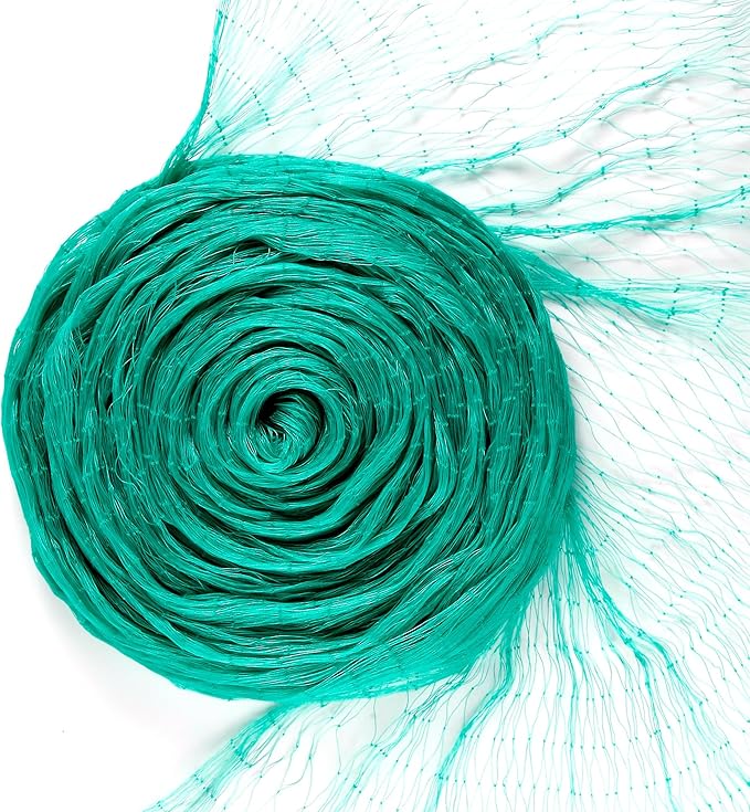Garden Netting, 50' x 50' Heavy Duty Bird Netting Deer Fence Net, 1.6" Mesh Poultry Netting for Chicken Coop, Run & Garden, Protect Fruit Trees, Vegetables from Birds, Deer,Hawk, Squirrels