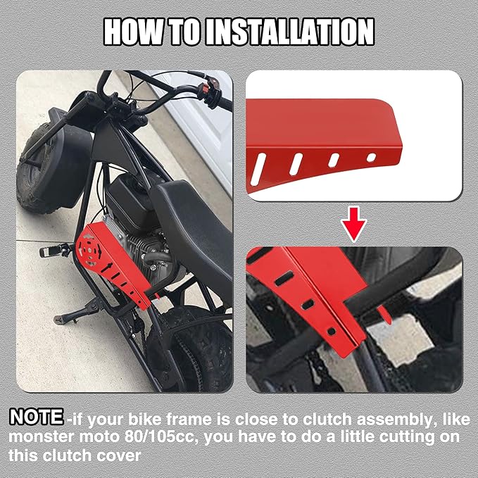 YOXUFA Mini Bike Clutch Cover 212 Chain Guard for Most Minibike with Predator 212cc 224cc 79cc 196cc 200cc GX160 GX200 Engines Coleman CT200U CT200U-EX BT200X CT100U CC100X Baja Doodlebug DB30 Parts