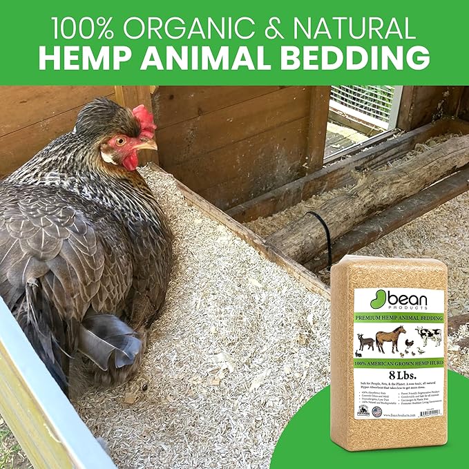 Hemp Animal Bedding 25 Lbs = 127 Liters of Natural Ground Hurds - Super Absorbent- DUST Free- for Your Horse, Chicken, Rabbit, Reptile, Hamster, Cage Coop or CAT Litter - USA Grown - Carbon Negative