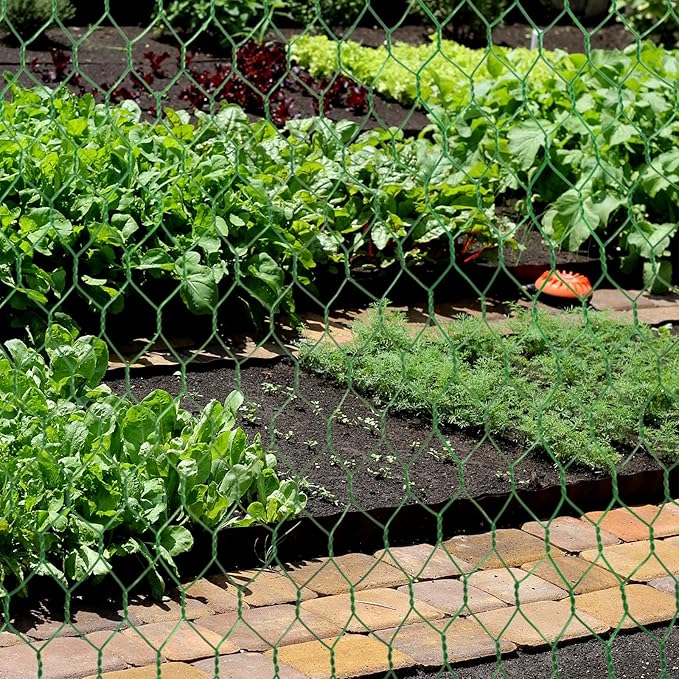 SATINIOR Chicken Wire Fencing 13.7 x 80 Inches Chicken Wire Frame Mesh for Floral Arrangements Fence Garden Poultry Netting Galvanized Hexagonal Metal Roll for Craft Work Garden (Green)