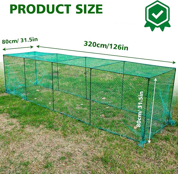 UNIFAMILY Large Chicken Tunnels,126 x 31IN Portable Chicken Coop Cube Run, DIY Chicken Tunnel for Outside Yard, Chickens Runs for Yard Easy Installation Poultry Coop Suitable for Duck, Rabbit