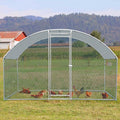 Outdoor Chicken Coop for 10 Chickens,Walk-in Poultry Chicken Runs Pen for Yard with Cover,Large Metal Wire Mesh Hen Cage Dogs House Heavy Duty Rabbits Duck Cages for Outside, Farm,10'Lx6.5'Wx6.6'H