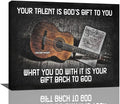 Vintage Guitar Wall Art - Chords Pictures Canvas Prints - Inspirational Artwork for Music Studio, Bedroom, Living Room, Bathroom - 20"x16"