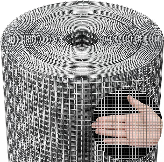 Amagabeli Galvanized Hardware Cloth 1/4inch 36inch x 100ft 23 Gauge Chicken Wire Fencing Welded Wire Metal Roll for Rabbit Cage Snake Fence Gopher Poultry Garden Netting Raised Bed Window Screen