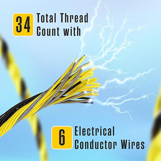 Houseables Electric Fence Wire, Hot Wire Fence, Electric Fencing, Livestock Fencing, Electrical Polywire Rope for Chicken, Agricultural, Goat, Garden, Dogs, Horse, Pig, Poly, 500 Meters (1640 Feet)