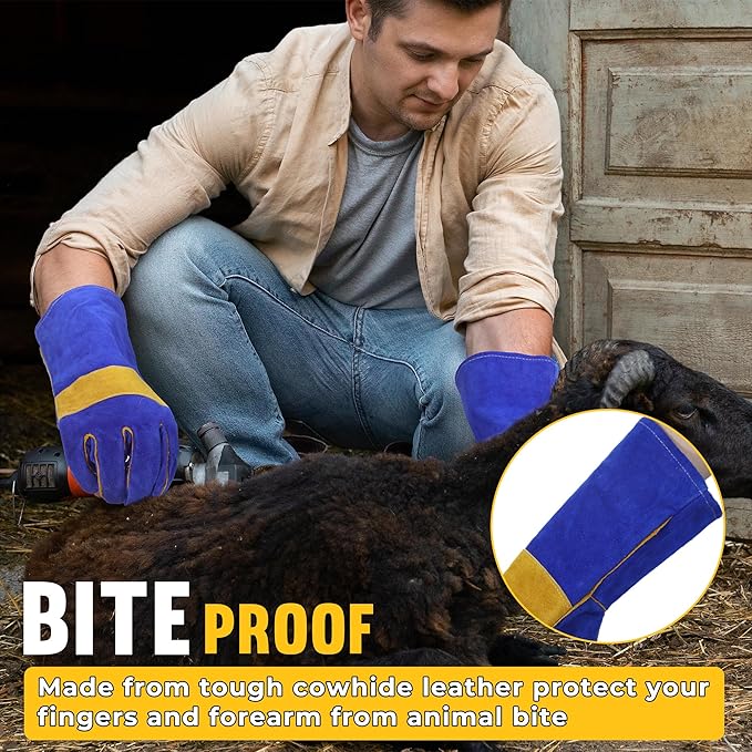 HLDD HANDLANDY Animal Handing Gloves- Bite Proof, Puncture & Scratch Resistant for Safe Handling