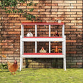 6 Hole Chicken Nesting Box, Galvanized Steel Nesting Boxes with Vented Design, Laying Nesting Boxes for Hens, Wall Mount, Red with Stand