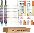 Poultry Electric Netting Fence - 41.3''H (can be Manually Raised to 53.1''H) x 65.6'L for Flying Chicken, Sheep, Goats in Farms, Ranches and Gardens, PK2