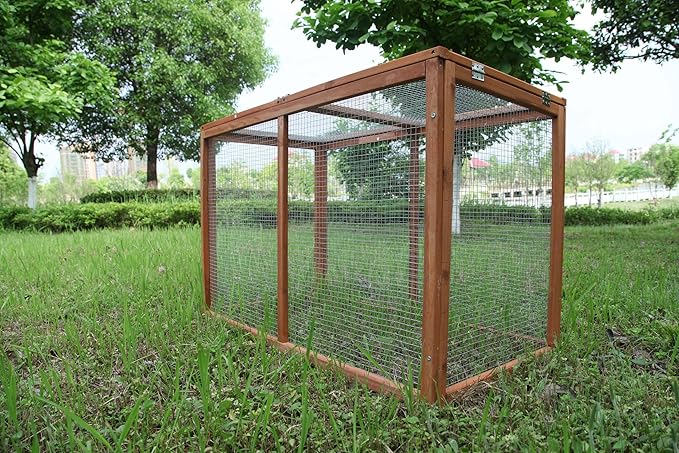 Chicken Coop Wooden Outdoor Cage Garden Backyard Hen House for 2-4 Chickens (40) Brown