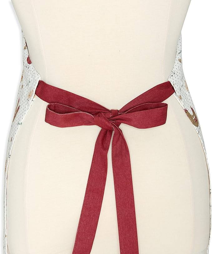 Cackleberry Home Farmhouse Chicken Cotton Bib Apron Pocket Adjustable Strap