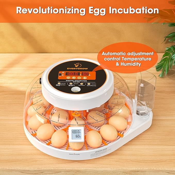 Incubators for Hatching Eggs, 22 Eggs Smart Incubator with Automatic Egg Turning and Humidity Control, Automatic Water Adding for Hatching Chicken, Duck, Quail Goose [2025 Upgrade]