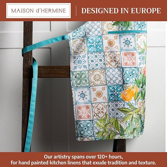 Maison d' Hermine 100% Cotton Apron for women with Pocket Kitchen Chef Apron for Men Cooking Easter Decorations