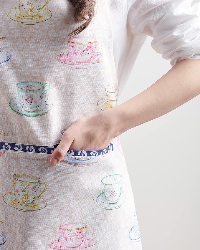 Maison d' Hermine 100% Cotton Apron for women with Pocket Kitchen Chef Apron for Men Cooking Easter Decorations