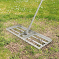 Towallmark 48"×10" Lawn Leveling Rake, Stainless Steel Lawn Leveler Rate, 180° Flexible Rotation & 6FT Extra Long Handle, Heavy-Duty Topdressing Tool for Backyard, Garden, Farm, Golf Course, Pasture