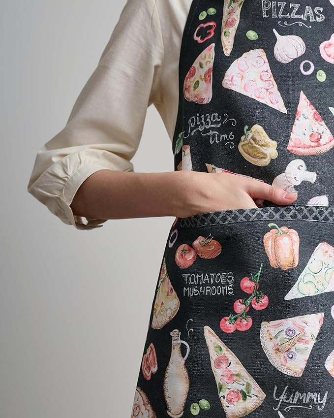 Maison d' Hermine 100% Cotton Apron for women with Pocket Kitchen Chef Apron for Men Cooking Easter Decorations