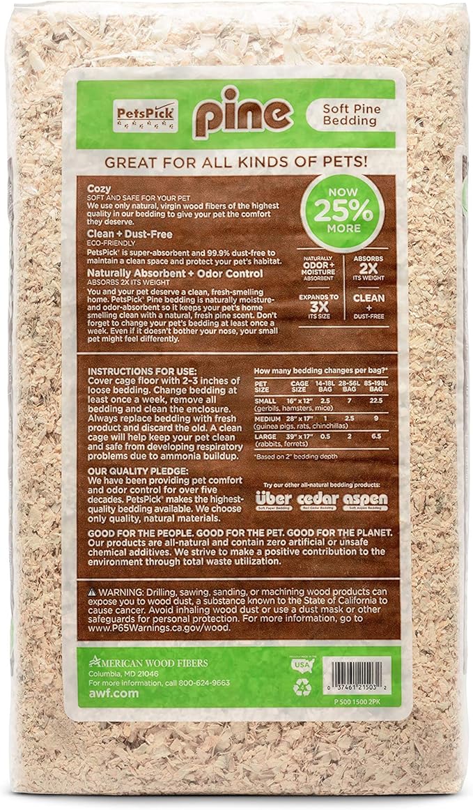 PETSPICK Pine Small Pet Bedding, 24L