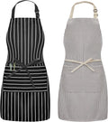 Syntus Adjustable Bib Apron with 2 Pockets Cooking Kitchen Aprons for Women Men Chef
