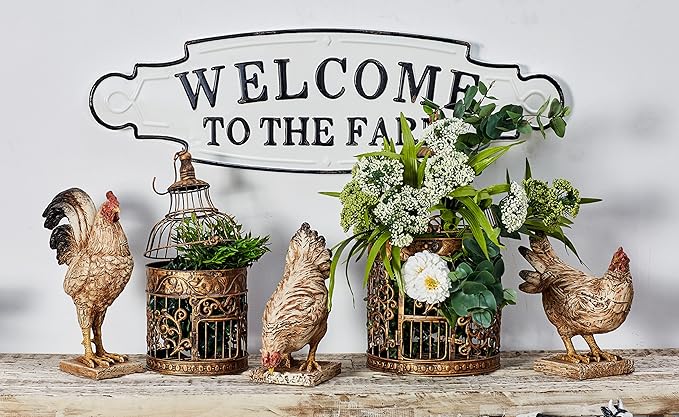 Deco 79 59494 Wall Sign, Black, White
