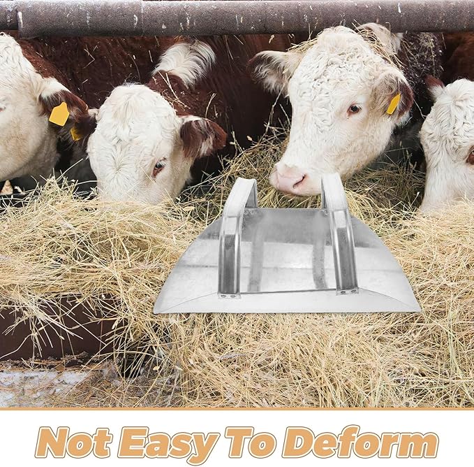 ibasenice Thickened Metal Feed Scoop for Livestock Feeding, Galvanized Grain and Pet Food Shovel with Double Handles, Large Capacity for Farm, Ranch, and Outdoor Use