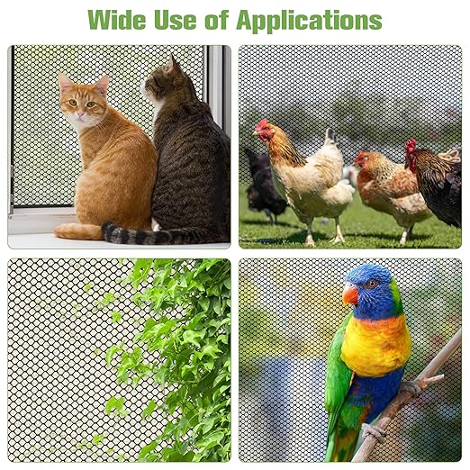 Mesh Tree Guard Trunk Protectors, Chicken Wire for Floral Arrangements, Tree Wraps to Protect Bark, Flexible Net Tree Guard 16 in x 20FT with 50 Zip Ties, Tree Bark Protector from Deer-Black