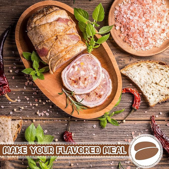 Boyiee 4 Rolls Meat Netting Roll, Size 16 Elastic Smoked Meat Poultry Ham Netting Butcher Twine Cooking String to Tie Making Smoking Drying Ham Sausage