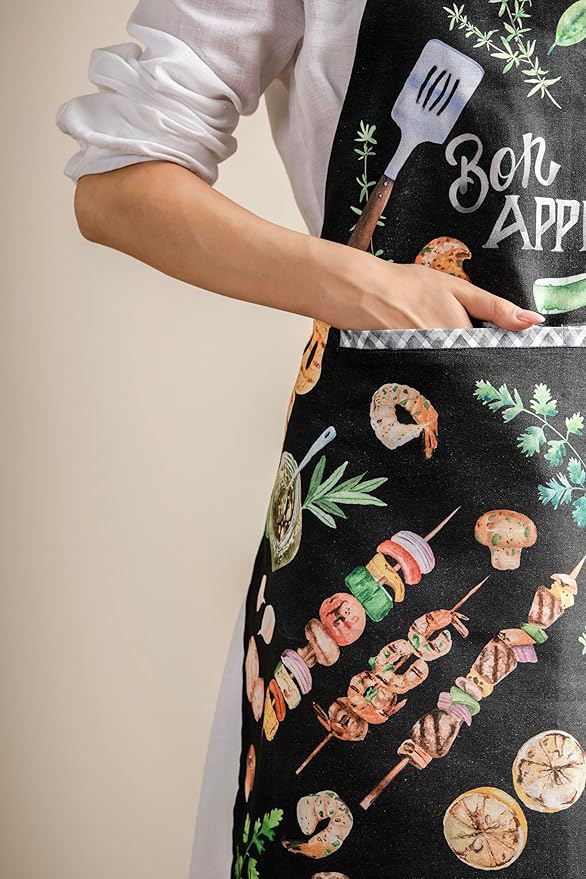 Maison d' Hermine 100% Cotton Apron for women with Pocket Kitchen Chef Apron for Men Cooking Easter Decorations