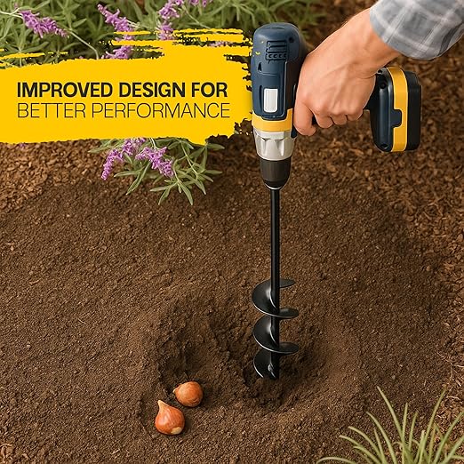 Sproot Garden Auger Drill Bit for Planting 1.6x16.5 Inch - Umbrellas and Fences Auger Post Hole Digger for Gardening and Spiral Bulb Planter Tool – 3/8 Inch Hex Drive Compatible