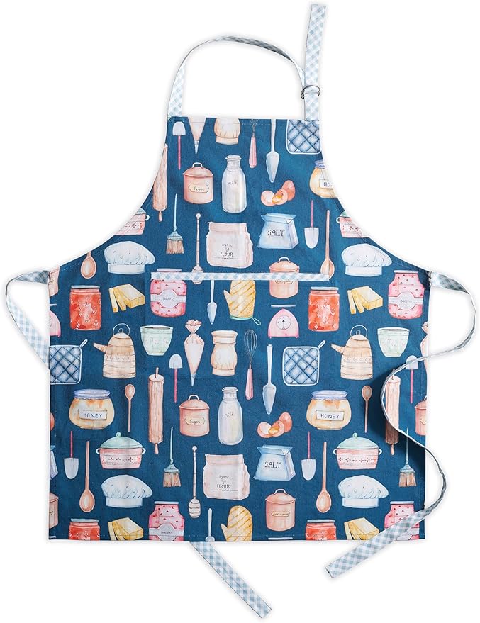 Maison d' Hermine 100% Cotton Apron for women with Pocket Kitchen Chef Apron for Men Cooking Easter Decorations