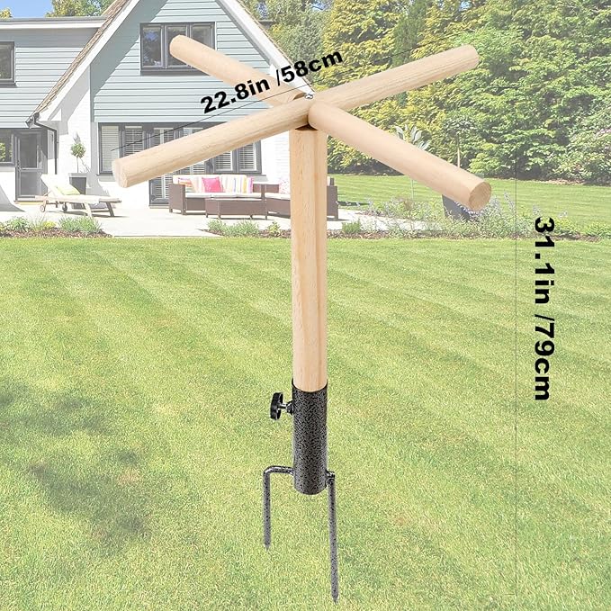 Chicken Perch Toys for Coop, Chick Perch Stand Wooden with Metal Ground Plug Chicken Roosting Bar Ladder Backyard Playground Suitable for Poultry Rooster Chicks Large Bird Parrot