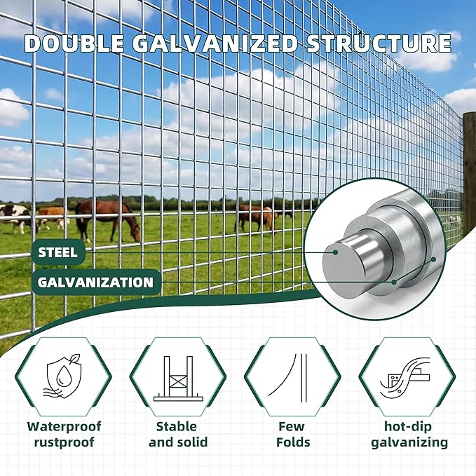 16 Gauge Galvanized Hardware Cloth 48in x 100ft Silver 1 inch Welded Garden Fence Roll for Gardens, Chicken Coops & Poultry Animal Netting Cage