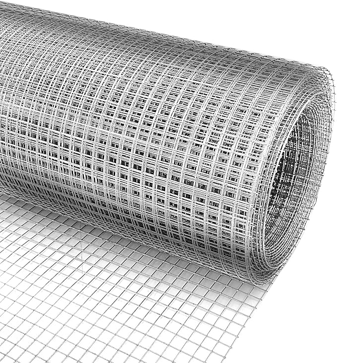 Hardware Cloth 16'' x 20' 1/4 in Galvanized Wire Mesh Roll (23 GA) Chicken Wire Fence Roll for Chicken Pen/coop Fences, Screen mesh, Rabbit/Snake Fences, Poultry enclosures, Handicraft Making, etc.