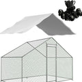 Outdoor Metal Chicken Coop Cover with 22 pcs Ball Bungee Cords, for Large Walk-in Chicken Run Pen, Waterproof, Fence Chicken Cages Cover, 11'Lx6.33'W (Only Cover, Frame Not Included) 1 Pack