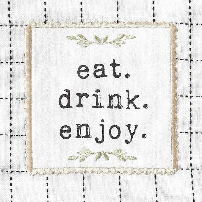 DII Home Sweet Farmhouse Kitchen Collection, Dishtowel Set, 18x28, Black, 4 Count