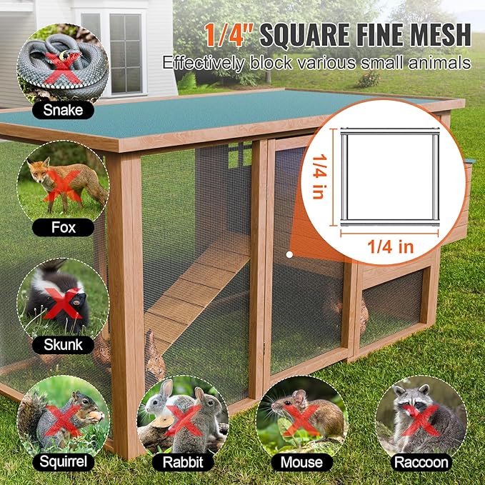 VEVOR Hardware Cloth, 1/4 inch 36in x 50 ft 23 Gauge, Hot Dipped Galvanized Wire Mesh Roll, Chicken Wire Fencing, Wire Mesh for Rabbit Cages, Garden, Small Rodents
