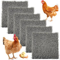 6 Pcs Chickens Nesting Box Pads -12×12",Washable Chickens Nesting Pads Artificial Grass Rug Reusable Hens Nest Boxes Pad Chicken Coop Bedding for Laying Eggs (Grey)