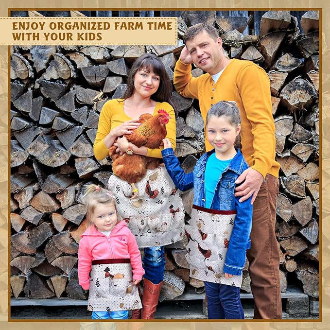 Syhood 3 Pcs Egg Collecting Apron for Chicken Duck Goose with 4/8/12 Pockets Gathering Collecting for Holding Multiple Easter Farmhouse Kitchen Restaurant
