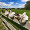 Teaeeno Funny Farm Chickens Sculpture Fence Decor,Outdoor Real Animal Statue,Cute Chicken Sculpture,Curious Chicken Statues for Garden Stairs,Patio,Backyard and Outdoor Farm Decor,3 Chickens a Sets