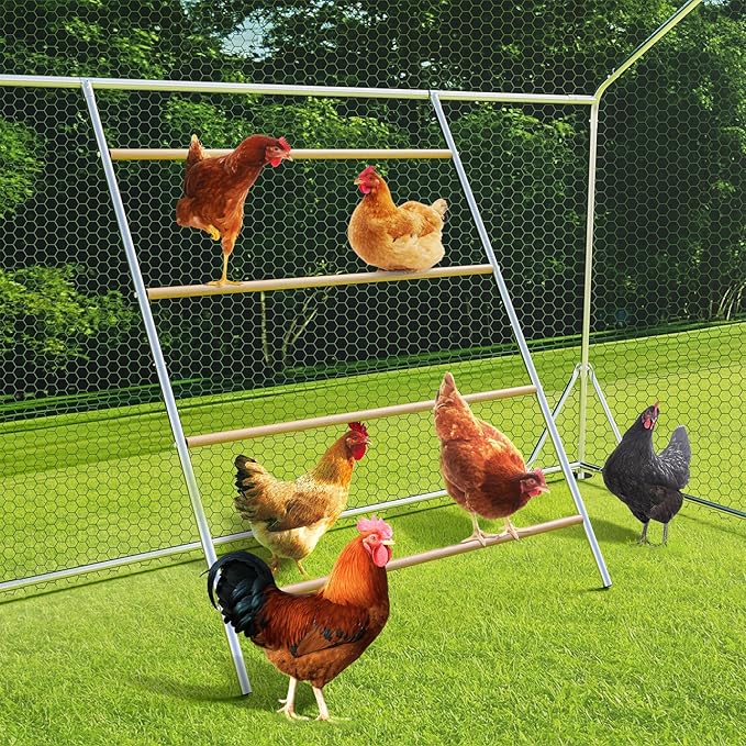 Chicken Perch Roosting Bars for Chickens in Coop Chicken Toys for Coop Accessories Chicken Roosting Ladder Bird Perch Supplies Easy to Assemble & Clean for Farm Backyard 56" L x 40" W