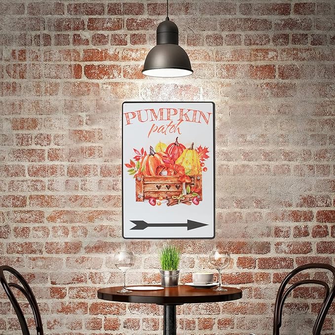 Fall Harvest Vintage Metal Tin Signs Pumpkins Patch Outdoor Decor Pumpkin Lover Gift Fall Decor 8X12 Inches